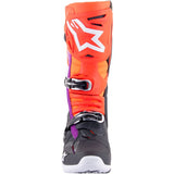 Botas ALPINESTARS TECH 10 Preto/ Vermelho Flúor/ Laranja Flúor/ Branco