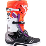 Botas ALPINESTARS TECH 10 Preto/ Vermelho Flúor/ Laranja Flúor/ Branco