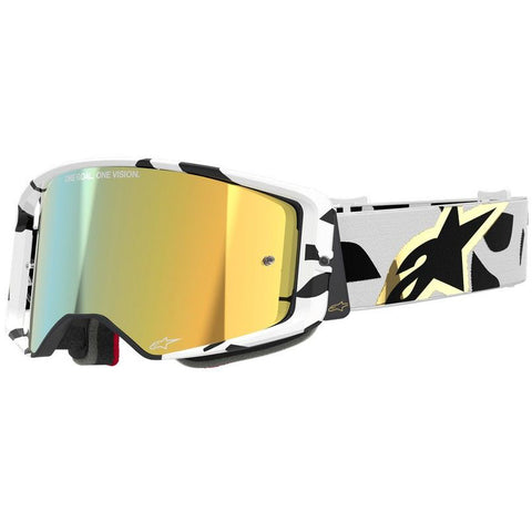 Óculos ALPINESTARS SUPERTECH CORP Branco/Camuflado/Preto - Lente Dourado Espelhado