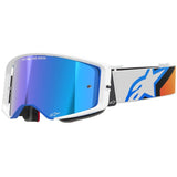 Óculos ALPINESTARS SUPERTECH CORP Branco/Azul/Laranja - Lente Azul Espelhado