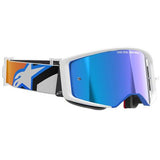 Óculos ALPINESTARS SUPERTECH CORP Branco/Azul/Laranja - Lente Azul Espelhado