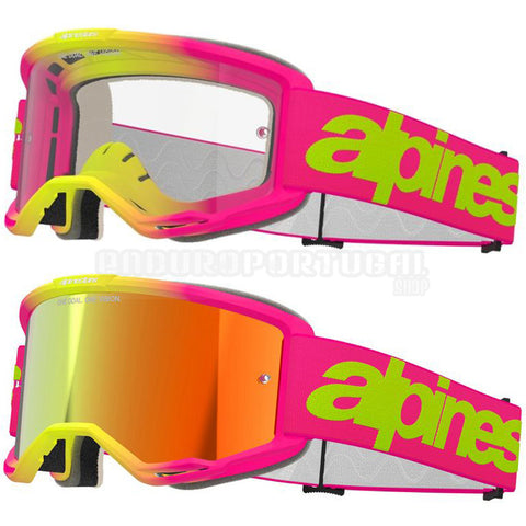 Óculos ALPINESTARS VISION 5 WORDMARK Rosa/Amarelo Flúor (com Lente Espelhada: 59€)