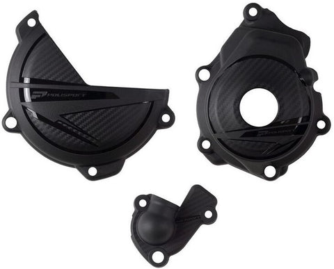 Protecção de Tampa de Embraiagem, Ignição e Bomba de Água POLISPORT KTM SX-F 250/350 23-24 Preto