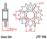 Pinhão de Ataque JT Borracha/Aço BMW F750-850 GS 19-24, F900 20-24 (ver modelos)