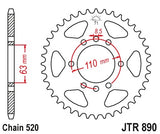 Cremalheira Aço JT KTM DUKE 125 14-24, DUKE 390 13-23, RC 390 14-21, ADVENTURE 390 20-24