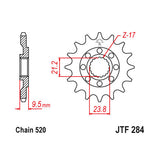 Pinhão de Ataque JT SELF-CLEANING HONDA CR 250 88-07, CR 500 88-01, CRF 250R/RX 22-24, CRF 450R/X/RX 02-24