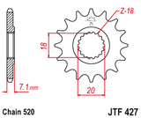 Pinhão de Ataque JT SUZUKI RM 125 80-08, RMZ 250 07-12