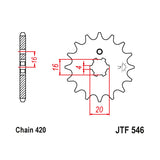 Pinhão de Ataque JT KAWASAKI KX 60/65 83-22, KX 80/85 86-21, SUZUKI RM 65 03-05