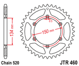 Cremalheira Aço JT para KAWASAKI KX/KDX/KLX/KX-F/KX-X ..-24 e SUZUKI RMZ 250 04-06 (ver modelos)