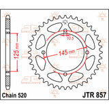 Cremalheira Aço JT para YAMAHA XT 600 87-98, XTZ 660 TÉNÉRÉ 91-98